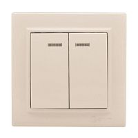 Выключатель 2-кл. СП Минск 10А IP20 с индикатором беж. EKF ERV10-123-20