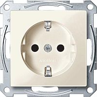 Розетка 1-м СП Merten 16А IP20 с заземл. Schuko защ. шторки QF SM механизм беж. SchE MTN2300-0344