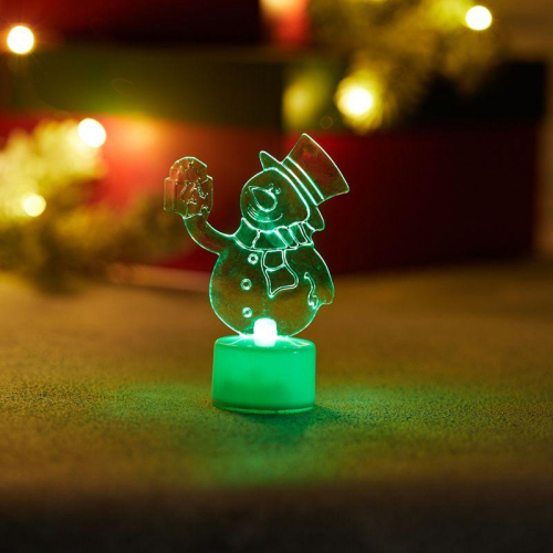 Фигура светодиодная "Снеговик с подарком 2D" 1LED RGB 1.5Вт IP20 на подставке элементы питания 3хAG13(LR44) (в компл.) Neon-Night 501-054 фото 4
