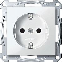 Розетка 1-м СП Merten System M 16А IP20 с заземл. защ. шторки QF SM механизм полярн. бел. SchE MTN2300-0319