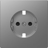Накладка центральная 1-м СП Merten D-Life 16А IP20 для механизма розетки SD нерж. сталь SchE MTN2330-6036