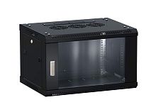 Шкаф настенный 19дюйм TERACOM PRO 6U 600х450мм дверь стеклянная с замком-ручкой черн. EKF TRP-WLL-0664-40B