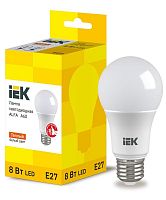 Лампа светодиодная Alfa 8Вт A60 грушевидная 3000К E27 230В (6шт) IEK LLA-A60-8-230-30-E27-6