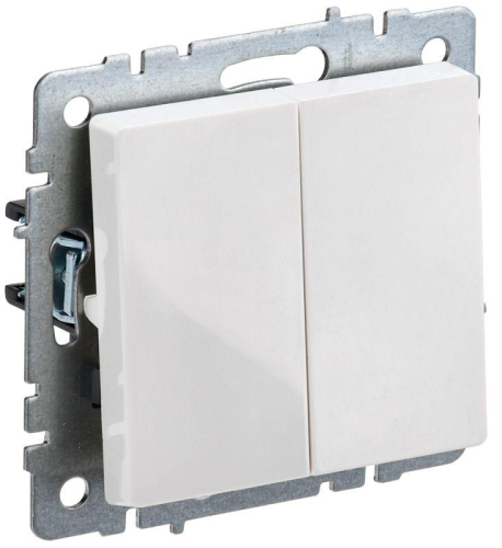Выключатель 2-кл. Brite 10А ВС10-2-0-БрБ механизм бел. IEK BR-V20-0-10-K01-PRO