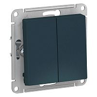 Выключатель 2-кл. СП AtlasDesign 10А IP20 (сх. 5) 10AX механизм изумруд SchE ATN000851