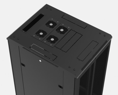 Шкаф напольный TTB-4281-DD-RAL9004 19дюйм 42U 2055х800х1000мм перф. двери черн. Hyperline 392684 фото 6