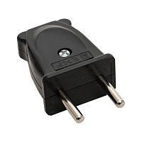Вилка плоская 10А 250В без заземл. черн. PROxima EKF AVP10-30-rpl