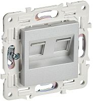 Розетка компьютерная двойн. RJ45 кат.6 SKANDY SK-K04S серебр. IEK SK-K20-2-K23