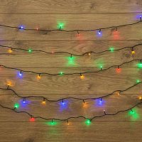 Гирлянда светодиодная "Твинкл Лайт" 6м 40LED мультиколор 4Вт 220-240В IP20 с контроллером 8 режимов провод ПВХ темн. зел. Neon-Night 303-029