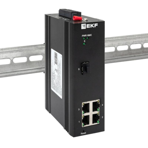 Коммутатор управляемый промышленный уровня L2 ML2-1GX/SFP-4GTP 1 порт 1000Base-X SFP 4 порта 10/100/1000Base-T(X) RJ45 c PoE монтаж на DIN-рейку TSX EKF TSX-ML2-1GX/SFP-4GTP фото 5