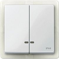 Клавиша 2-м Merten с окошком для свет. индик. IP44 бел. SchE MTN3424-0319