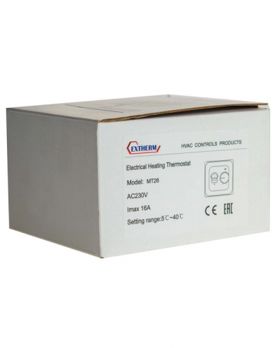 Термостат механический MT-26 (OTN-1991; RTC 70.26; MST-1; R70XT; MTT-2; M5.713) 16А 3.6кВт для теплых полов датчик пола бел. Extherm MT26 фото 5