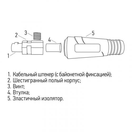 Вилка кабельная (вставка) модель СКР штекер 35-50 Rexant 16-0885 фото 5