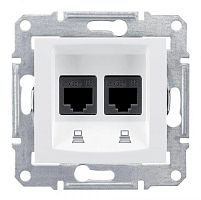 Розетка компьютерная 2-м СП Sedna RJ45 кат.5E STP экранир. прижимн. зажимы механизм бел. SchE SDN4600121