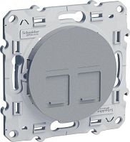 Розетка компьютерная 2-м СП Odace RJ45 кат.5E неэкранир. механизм алюм. SchE S53R481