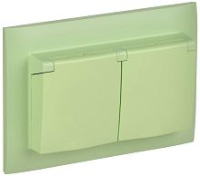 Розетка 2-м SKANDY 16А IP44 с крышкой в сборе SK-R12G мятный IEK SK-R26-16-44-K06-F