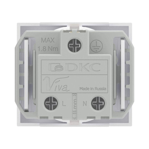 Розетка 1-м 2мод. Viva 16А IP20 2P+E с заземл. защ. шторки бел. DKC 45005 фото 3