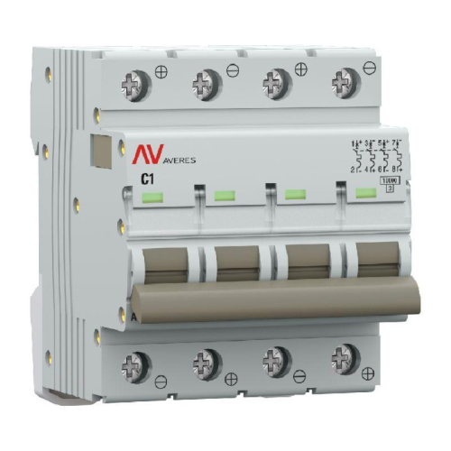 Выключатель автоматический 4п C 1А 10кА AV-10 DC AVERES EKF mcb10-DC-4-01C-av фото 3