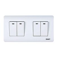Выключатель проходной 4-кл. с LED-подсветкой 10А 250В CHINT 715401