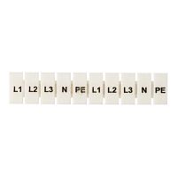 Маркеры для UT/ST/Push-in 2.5 с символами "L1. L2. L3. N. PE" (уп.100шт) EKF zb-st-2.5-L-1-3