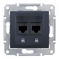 Розетка компьютерная 2-м СП Sedna RJ45 кат.5E UTP неэкранир. механизм графит SchE SDN4400170