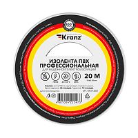 Изолента ПВХ профессиональная 0.18х19мм 20м бел. (уп.10шт) Kranz KR-09-2801